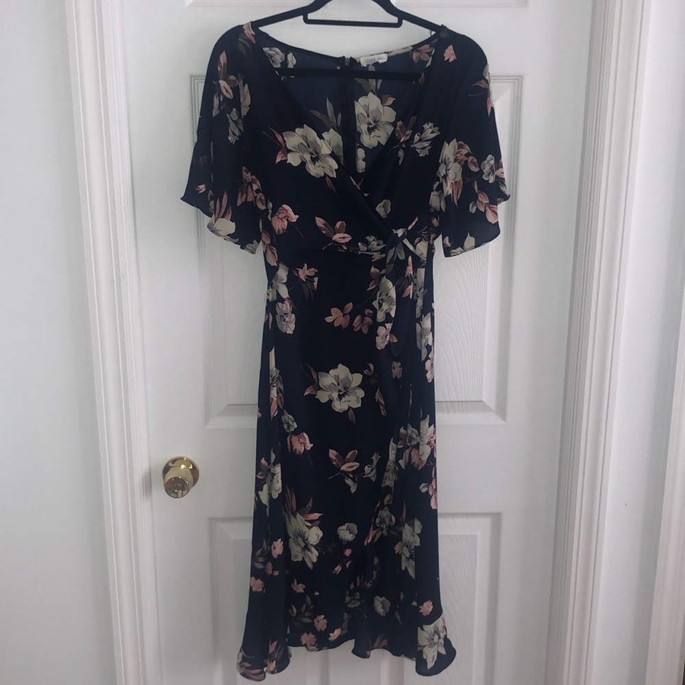 Sienna Sky Floral Ruffle Wrap Dress